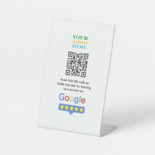 Google Review QR Code Sign   Custom Logo Business 
