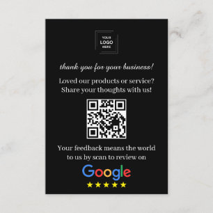 Google Review QR Customer Feedback Insert Card