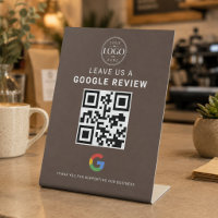 Google Review QR Display Espresso Brown