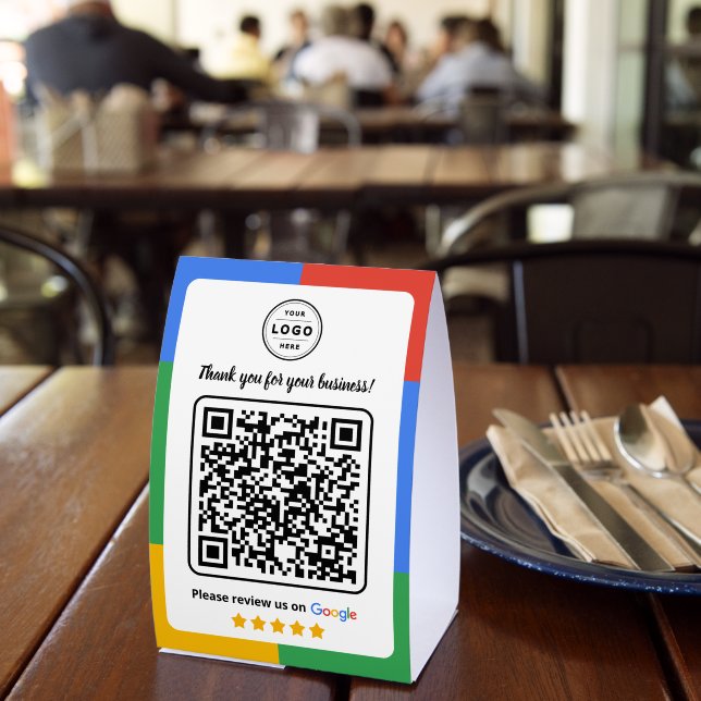 Google Review Request Card  with Logo and QR Code (Insitu(Restaurant))
