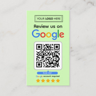 Google Review Request Card with Logo and QR Code