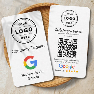 Google Review Request Card  with Logo and QR Code