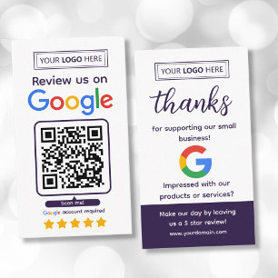 Google Review Request Card with Logo and QR Code