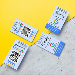 Google Review Request Card with Logo and QR Code