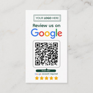 Google Review Request Card with Logo and QR Code