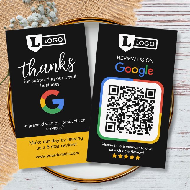 Google Review Request Card with Logo Card (Google review business cards)