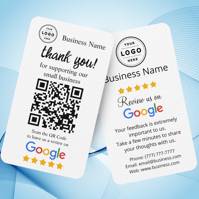 Google Review Request Card with QR code (Google Review Request Card, personalize it with your logo and QR Code, )