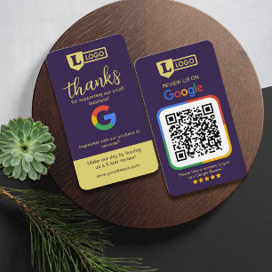 Google Review Request Card with QR Code Deep Plum