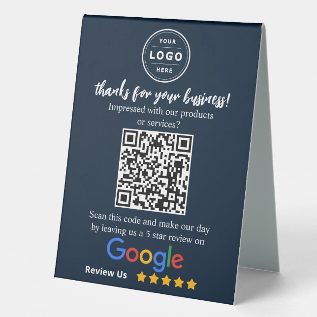 Google Review Request Table Top Feedback Signage (Front)