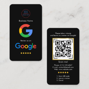 Google Review With QR Code Link Business Card