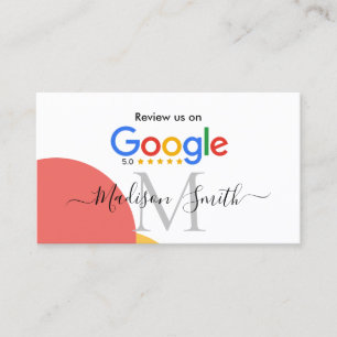 Google Review With QR Code Link Business Card