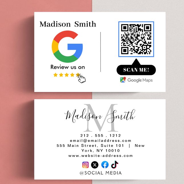 Google Review With QR Code Link Business Card (Creator Uploaded)