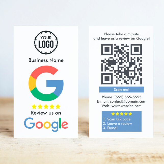 Google Review With QR Code Link Business Card (Creator Uploaded)