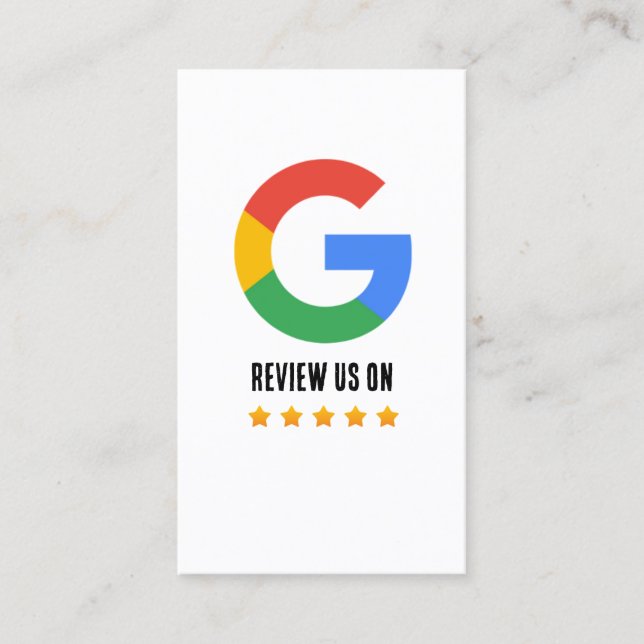 Google Review With QR Code Link Business Card (Front)