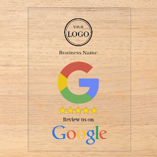 Google Review With QR Code Link Business Card Acrylic Invitations