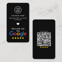 Google Review With QR Code Sleek Black
