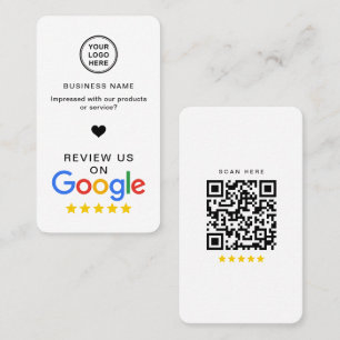 Google Review With QR Code Stylish Modern Business Card