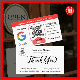 Google Review With Qr Link Minimalist White Business Card