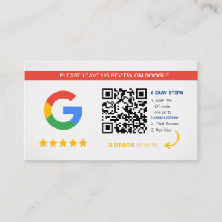 Google Reviews | Business QR Code Thank You Card