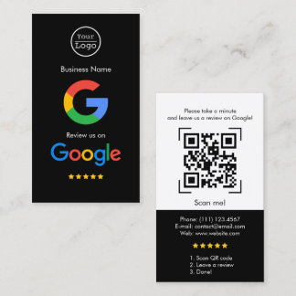 Google Reviews | Business Review Link QR Code  Business Card