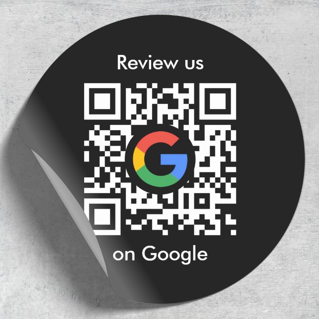Google Reviews | Business Review Link QR Code Classic Round Sticker (Creator Uploaded)