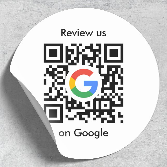 Google Reviews | Business Review Link QR Code Classic Round Sticker (Creator Uploaded)