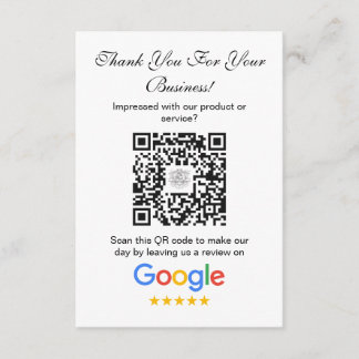 Google Reviews | Business Review Link QR Code Enclosure Card