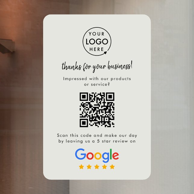 Google Reviews | Business Review Link QR Code Gray Window Cling (Creator Uploaded)
