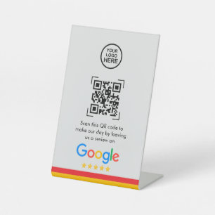 Google Reviews   Business Review Link QR Code Pedestal Sign