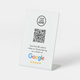Google Reviews   Business Review Link QR Code Pedestal Sign