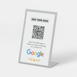 Google Reviews   Business Review Link QR Code Pedestal Sign