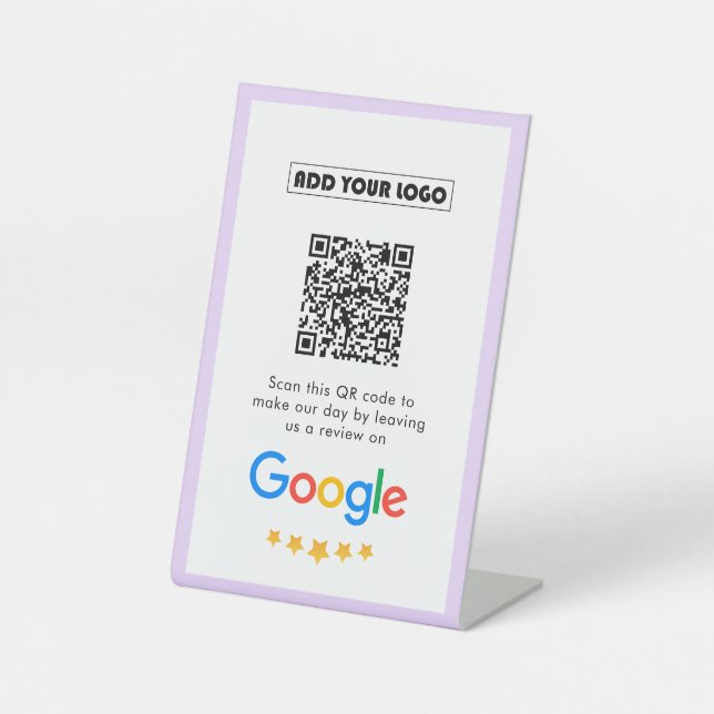 Google Reviews | Business Review Link QR Code Pedestal Sign (Front)