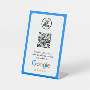 Google Reviews   Business Review Link QR Code Pedestal Sign