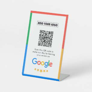 Google Reviews   Business Review Link QR Code Pedestal Sign