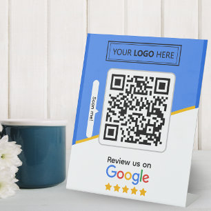 Google Reviews   Business Review Link QR Code Pedestal Sign