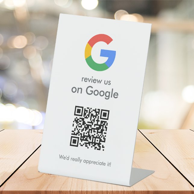 Google Reviews | Business Review Link QR Code Pedestal Sign (Creator Uploaded)