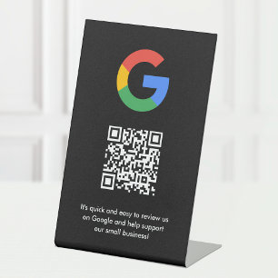 Google Reviews   Business Review Link QR Code Pedestal Sign