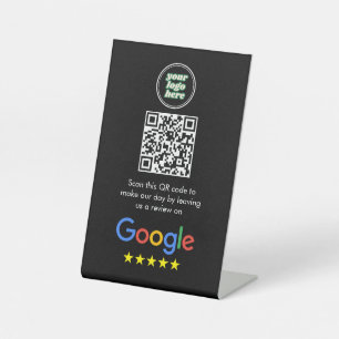 Google Reviews   Business Review Link QR Code Pedestal Sign