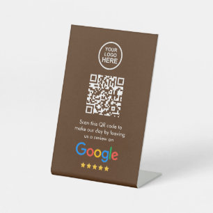 Google Reviews Business Review Link QR Code Pedestal Sign