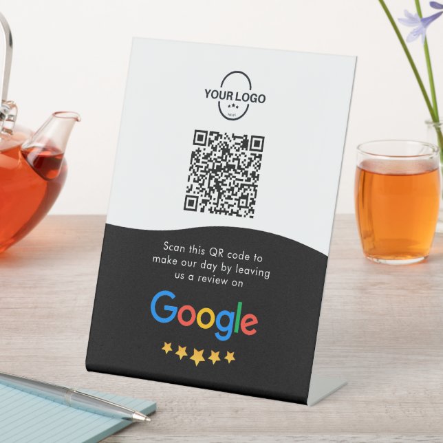 Google Reviews | Business Review Link QR Code Pedestal Sign (In SItu)