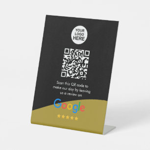 Google Reviews   Business Review Link QR Code Pedestal Sign