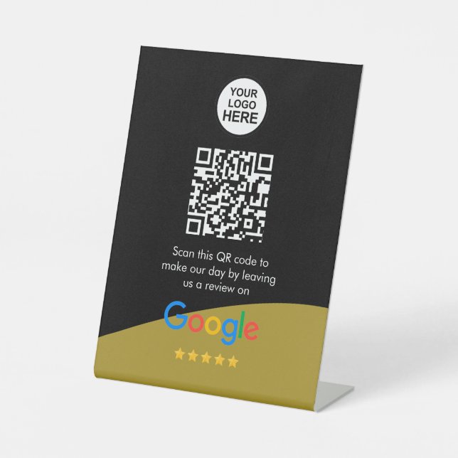 Google Reviews | Business Review Link QR Code Pedestal Sign (Front)