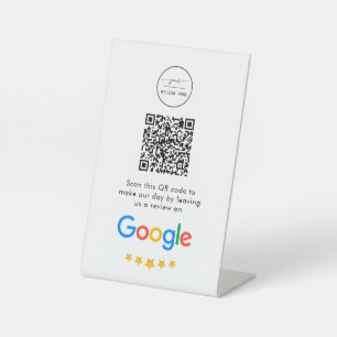 Google Reviews   Business Review Link QR Code Pedestal Sign