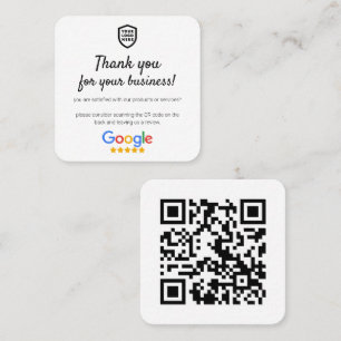 Google Reviews   Business Review Link QR Code Squa Square Business Card