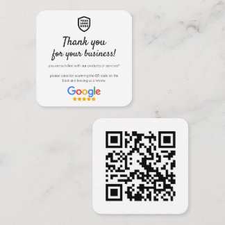 Google Reviews | Business Review Link QR Code Squa Square Business Card