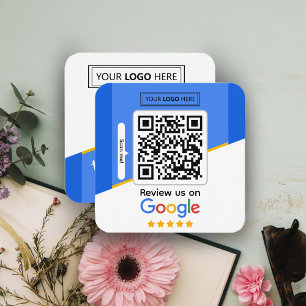 Google Reviews Business Review Link QR Code Square Business Card