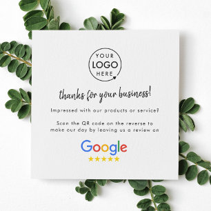 Google Reviews   Business Review Link QR Code Square Business Card
