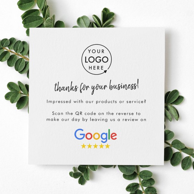 Google Reviews | Business Review Link QR Code Square Business Card (Creator Uploaded)
