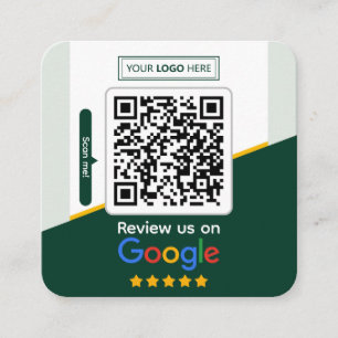 Google Reviews   Business Review Link QR Code Square Business Card