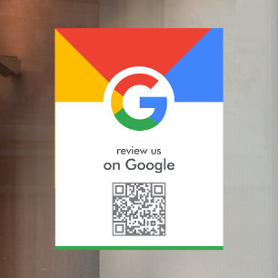 Google Reviews   Business Review Link QR Code Wind Window Cling